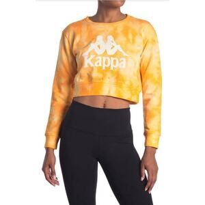 Kappa Authentic Cavosa Distressed Crop Tie Dye Sweatshirt Size M Streetwear